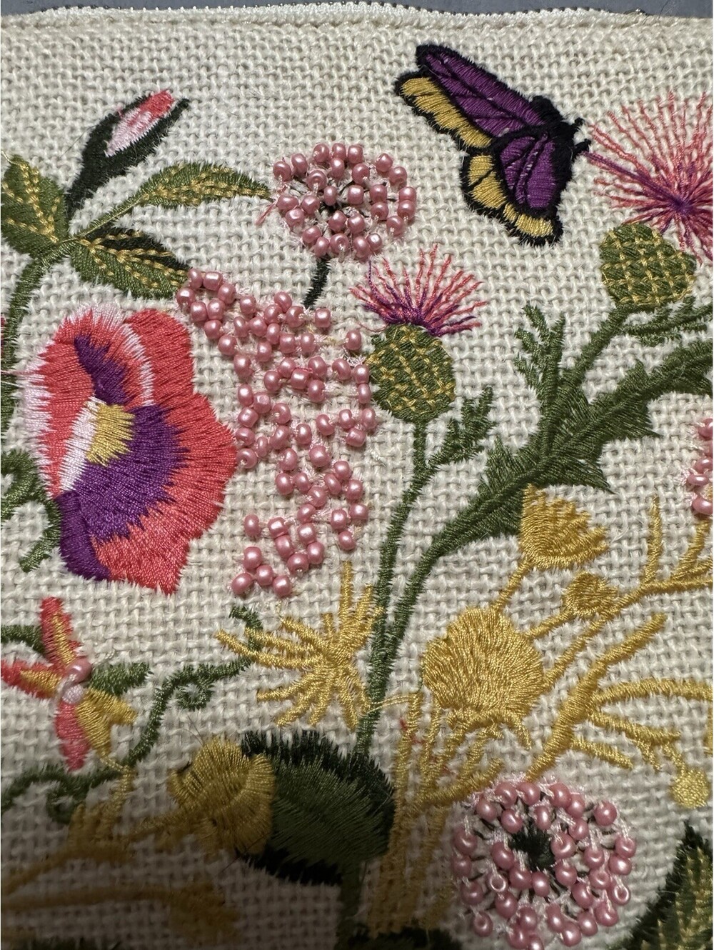 3AM Forever Embroidered Floral Butterfly Clutch Crossbody Bag Beaded NWT - Picture 3 of 7